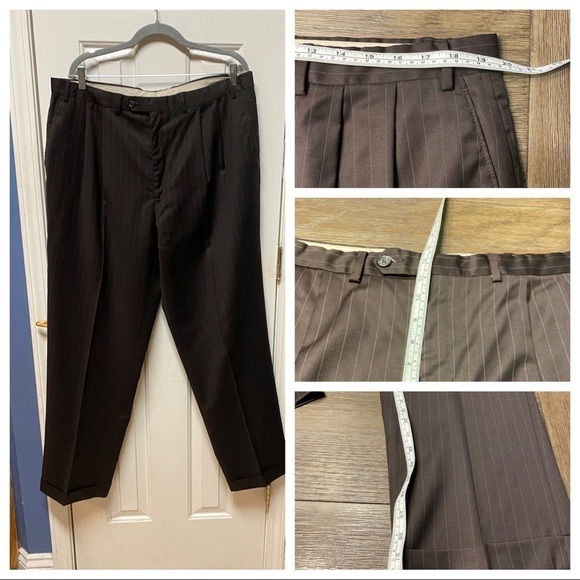 Chaps 40W X 32L 100% Wool
Brown striped Single breast  Men Suit - Picture 5 of 12